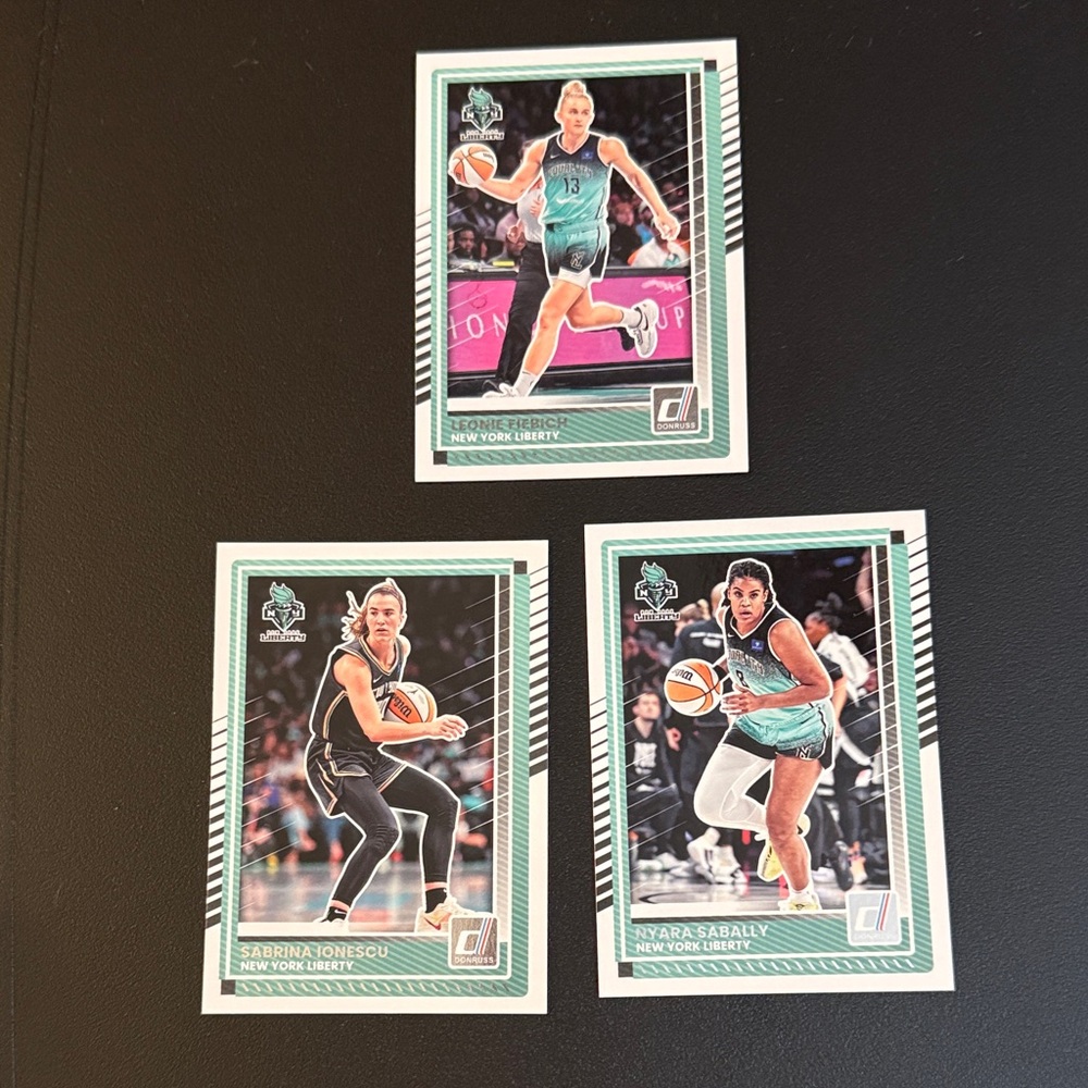 Set of 3 New York Liberty Trading Cards